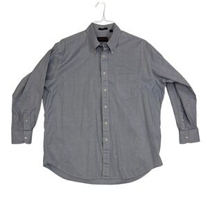 F.A. MacCluer Mens 17-33 Blue 80s 2-Ply Pinpoint Cotton Button Down Shirt